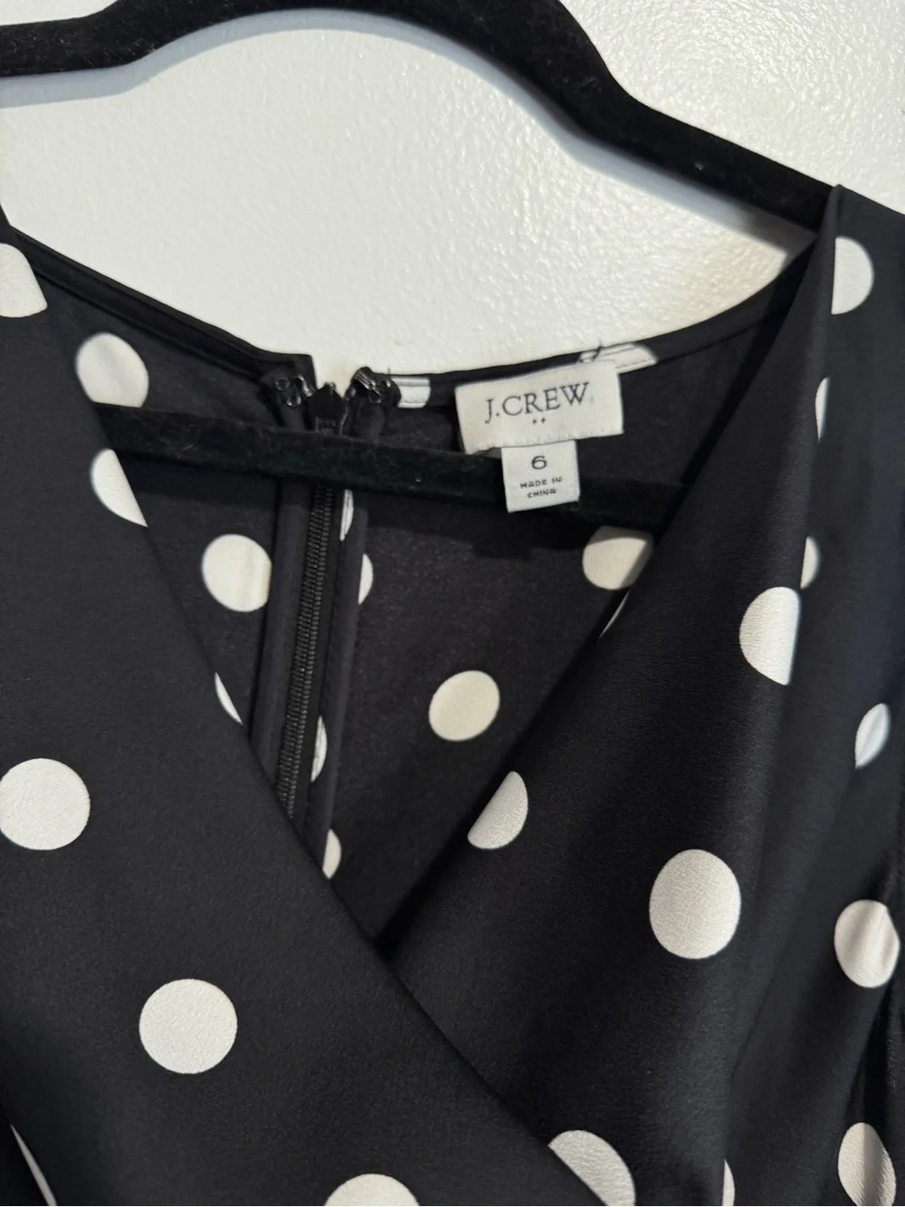 J.Crew Black & White Large Polka Dot Sleeveless Midi Dress - Size 6